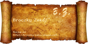 Broczky Zekő névjegykártya